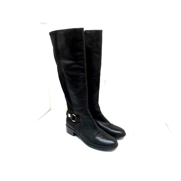 Steve Madden Shoes - Steve Madden Women's Reggiee Knee-High Riding Boots Black Leather Size 7M
